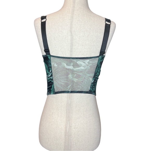 NWOT Victoria's Secret Very Sexy Green Black Tropical Bustier Rhinestone Straps - Picture 8 of 15